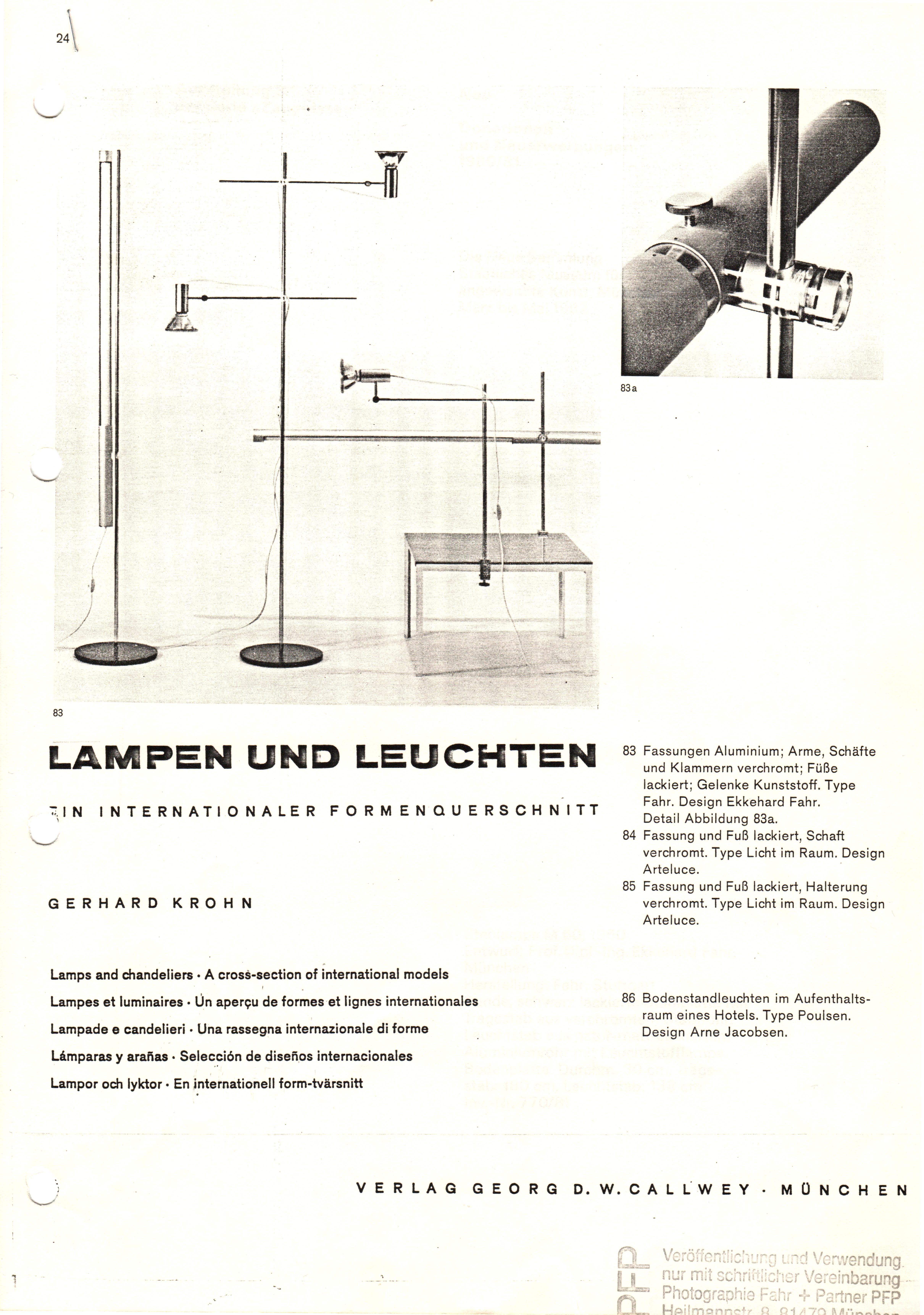 Prof. Rouge Ekkehard Fahr, lampadaire M60 du système modulaire en vente 2