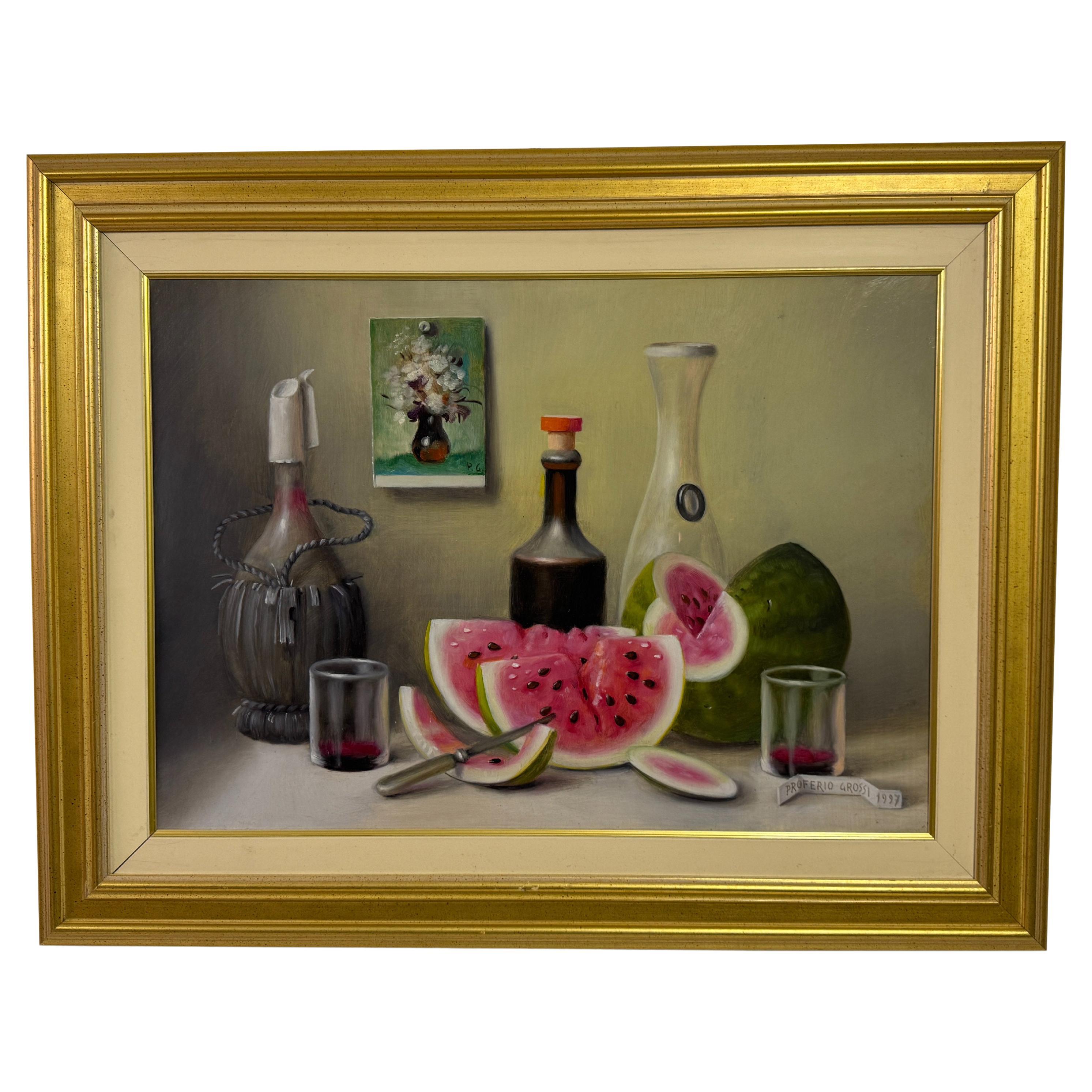 Proferio Grossi, Natura morta con angurie, 1997