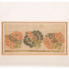 Frammento di asciugamano ottomano antico con cornice professionale, 19° C. Turchia