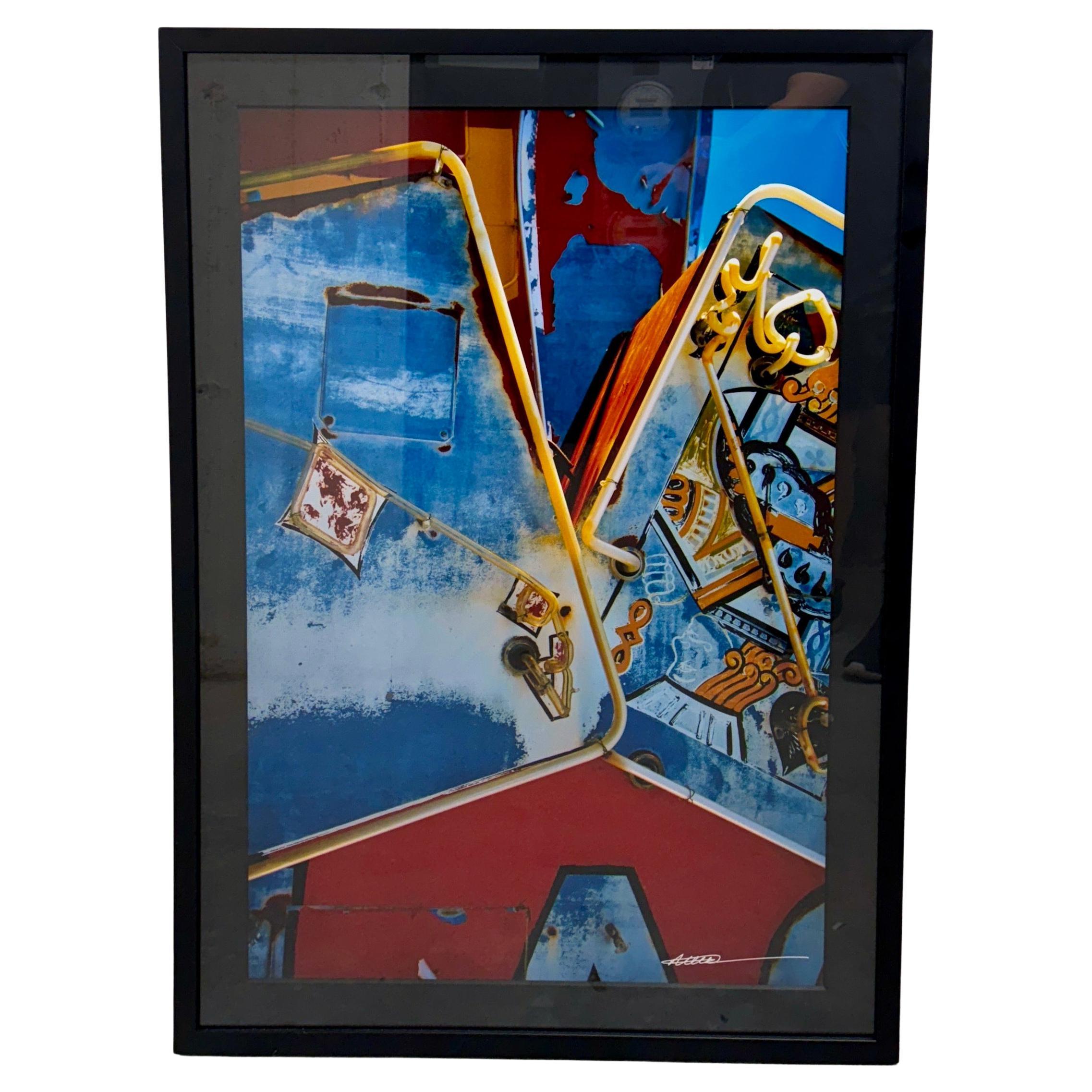 Professional Framed Photo of Iconic "Lost Vegas" Neon Sign Boneyard
