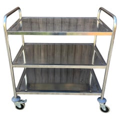 Professional Steel Bar Trolley With 4 Swivel Wheels, 1980s