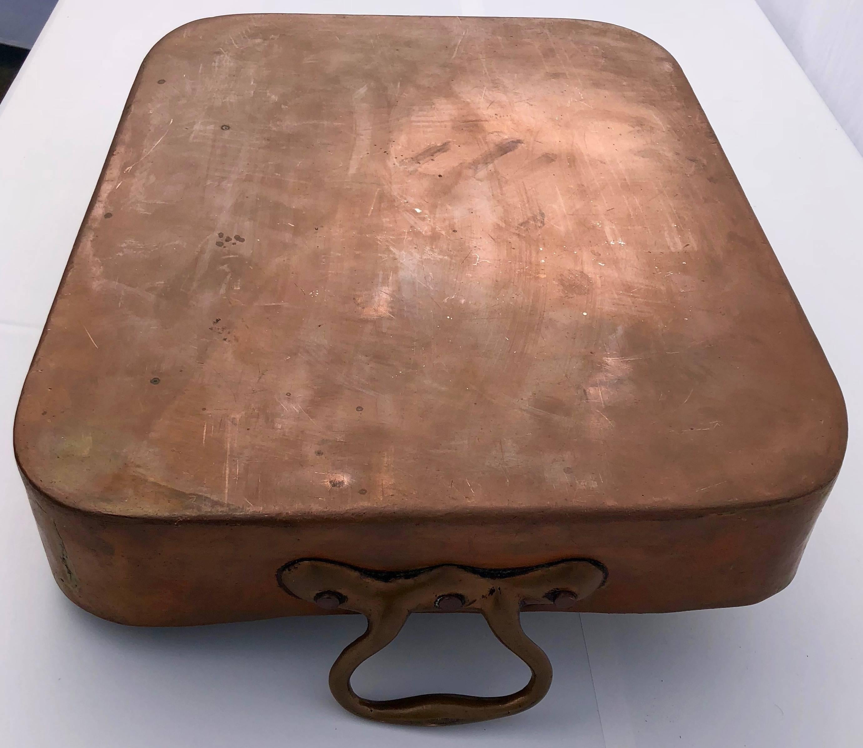 Professional Tined Copper Rectangular Roasting Pan 