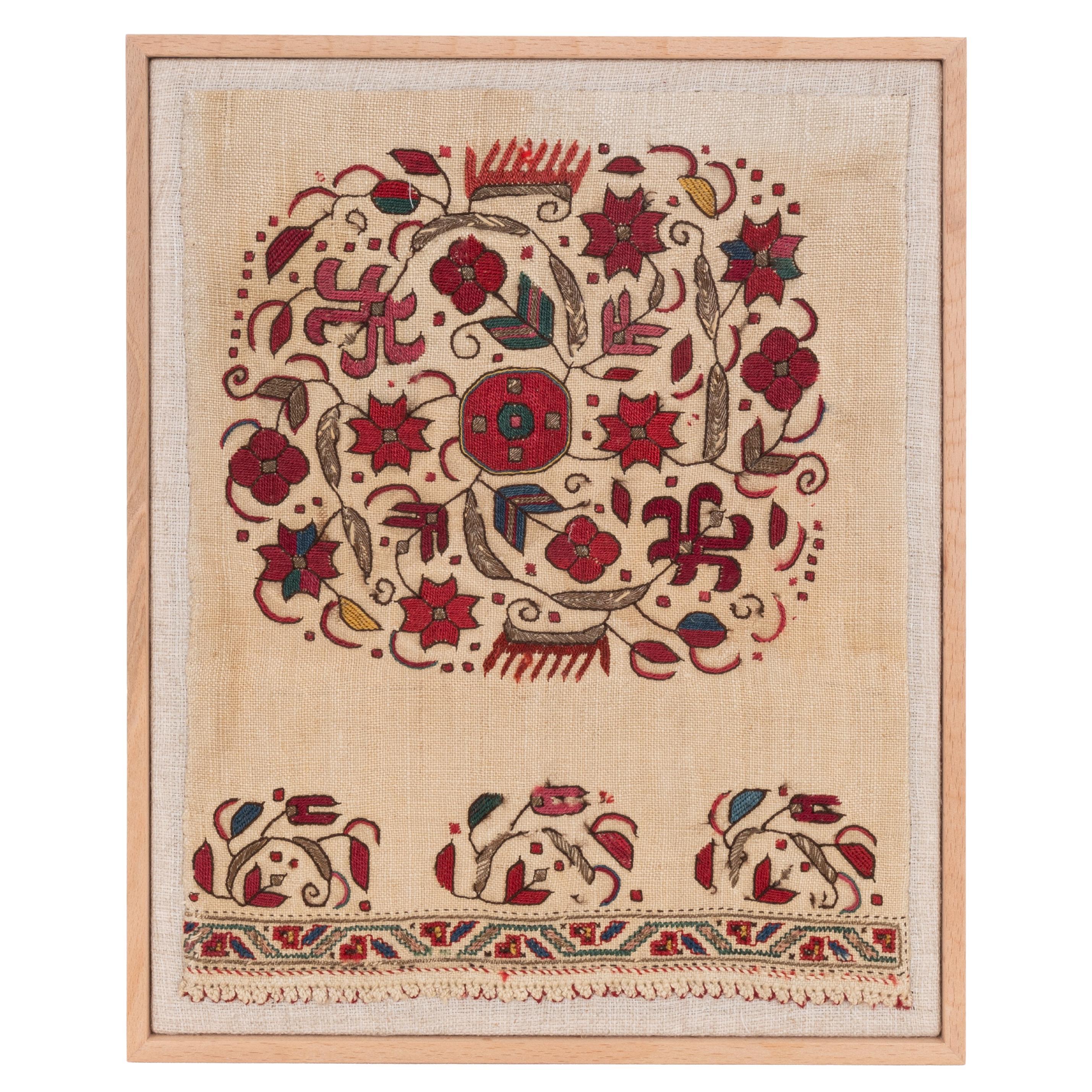 Professionally Framed Antique Eastern European Sleeve, Bulgaria, L 19th C.