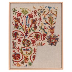 Professionally Framed Antique Embroidery Fragment from Crete, Greece