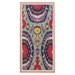 Professionally Framed Antique  Ikat Fragment, Uzbekistan, L 19th C.