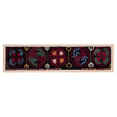 Professionally Framed Antique Kazakh Embroidery Fragment, Early 19th C.