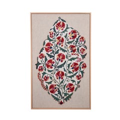 Professionally Framed Antique Nurata Suzani Fragment, 19th C