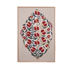 Professionally Framed Antique Nurata Suzani Fragment, 19th C.