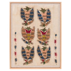 Professionally Framed Antique Ottoman Embroidery Fragment, Turkey, 19th C.