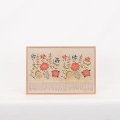 Professionally Framed Antique Ottoman Embroidery Fragment, Turkey, Early 20th C
