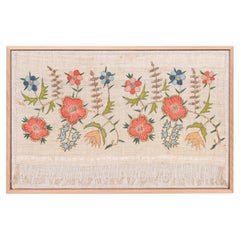 Professionally Framed Antique Ottoman Embroidery Fragment, Turkey, Early 20th C.