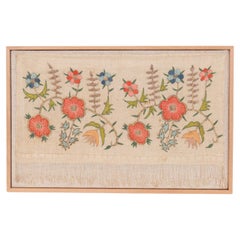 Professionally Framed Antique Ottoman Embroidery Fragment, Turkey, L. 20th C.