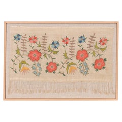 Professionally Framed Antique Ottoman Embroidery Fragment, Turkey, Early 20th