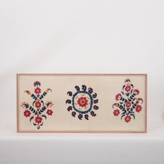 Professionally Framed Antique Suzani Fragment, 19th C.