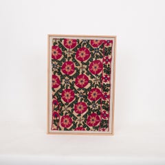 Professionally Framed Antique Suzani Fragment, 19th Century.