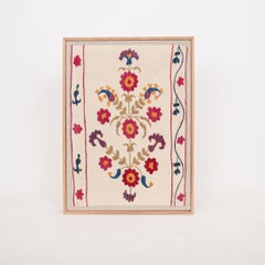 Professionally Framed Antique Suzani Fragment, 19th Century.