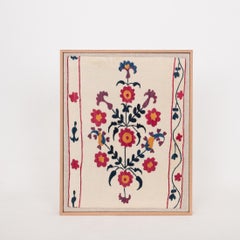 Professionally Framed Antique Suzani Fragment, 19th Century.