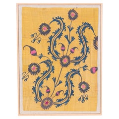 Professionally Framed Antique Suzani Fragment, 19th Century.