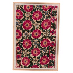 Professionally Framed Antique Suzani Fragment, 19th Century.