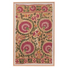 Professionally Framed Antique Suzani Fragment, 19th Century.