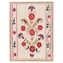 Professionally Framed Antique Suzani Fragment, 19th Century.