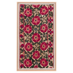 Professionally Framed Antique Suzani Fragment, 19th Century.