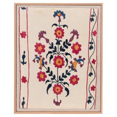 Professionally Framed Antique Suzani Fragment, 19th Century.