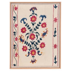 Professionally Framed Antique Suzani Fragment, 19th Century.