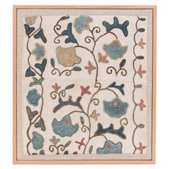 Professionally Framed Antique Suzani Fragment, Uzbekistan, L 19th C.