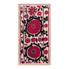 Professionally Framed Antique Tajik Suzani Fragment, Early 20th Century.