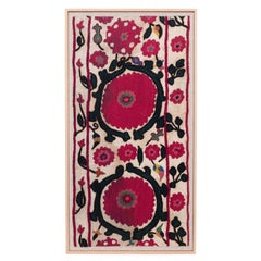 Professionally Framed Antique Tajik Suzani Fragment, Early 20th Century.