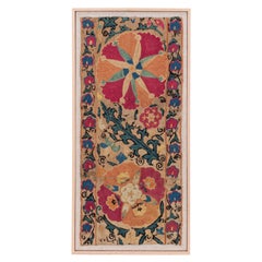 Professionally Framed Antique Uzbek Suzani Fragment, 19th C.