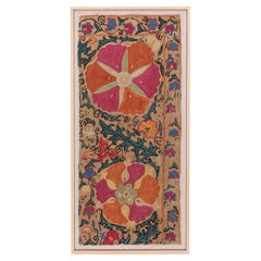 Professionally Framed Antique Uzbek Suzani Fragment, 19th C.