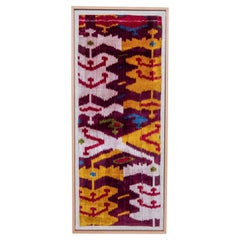 Professionally Framed Antique Velver Ikat Fragment, Uzbekistan, 19th C.