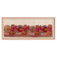 Professionally Framed Greek Embroidered Chemise Hem Fragment, 19th C.