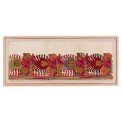 Professionally Framed Greek Embroidered Chemise Hem Fragment, 19th C.