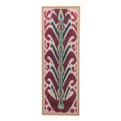 Professionally Framed Ikat Fragment, Uzbekistan, 19th C.