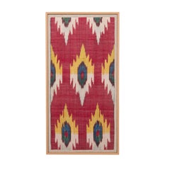 Professionally Framed Ikat Fragment, Uzbekistan, Late 19th C.