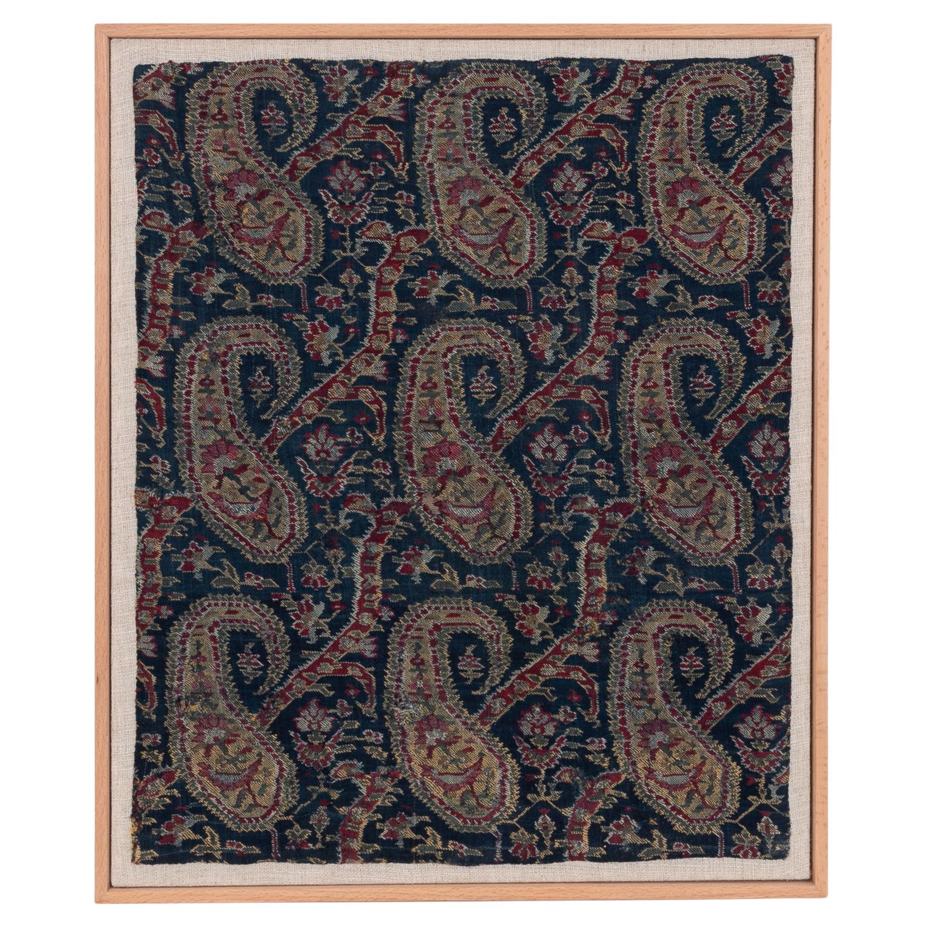 Professionally Framed Indian Kashmir Shawl Fragment, India, 19th Century.