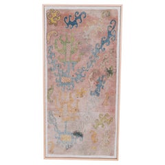 Professionally Framed Kaitag Embroidery Fragment, Daghestan, Late 19th Century.