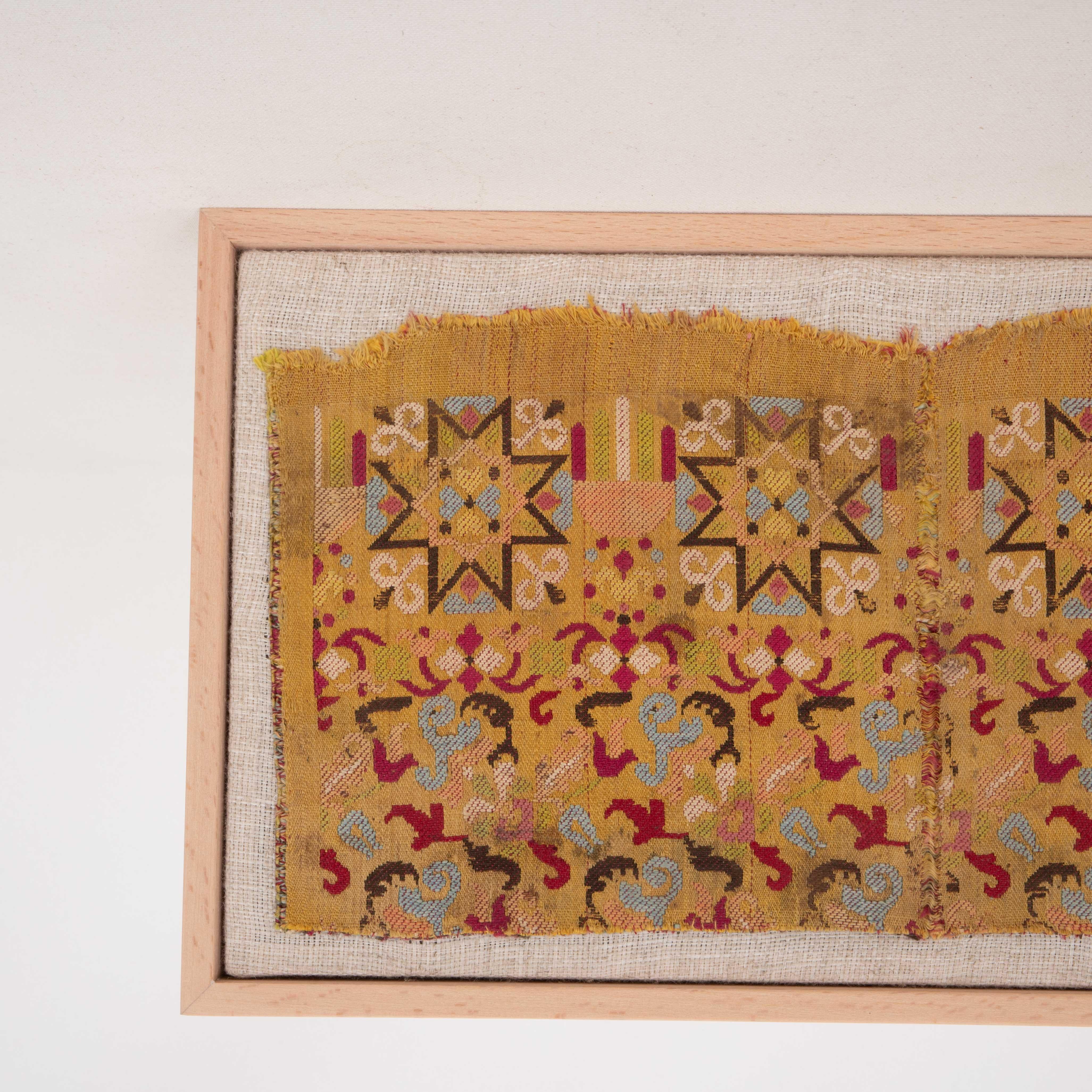 Hand-Woven Professionally Framed Moroccan Belt Fragment, Early 20th C. For Sale