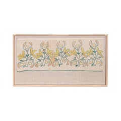 Fragmento de bordado otomano enmarcado profesionalmente, Turquía, E Siglo XX.