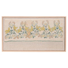 Antique Professionally Framed Ottoman Embroidery Fragment, Turkey, E 20th Century.