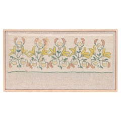 Antique Professionally Framed Ottoman Embroidery Fragment, Turkey, E 20th Century.