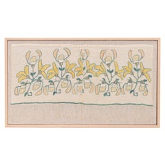 Antique Professionally Framed Ottoman Embroidery Fragment, Turkey, E 20th Century.