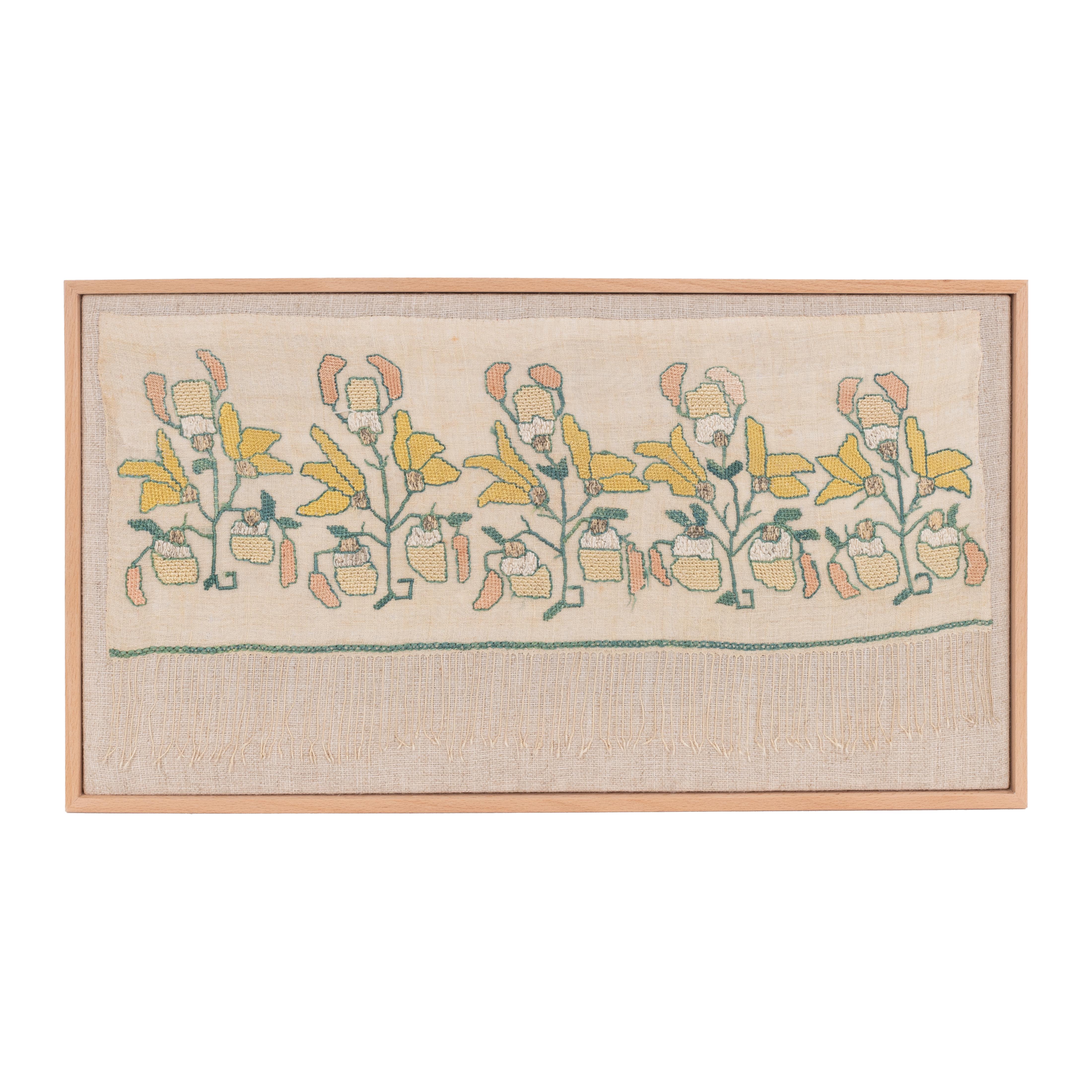Per prima cosa il frammento è stato appoggiato a mano su un tessuto di lino, poi è stato teso su una barella di legno e rifinito con una cornice di legno.
Fine del XIX secolo. Turchia.
Pronti per essere applicati su una parete.

L'articolo