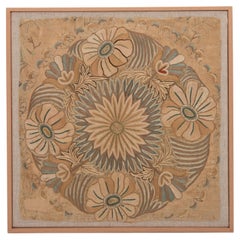 Antique Professionally Framed Ottoman Embroidery Fragment, Turkey, Late 19th Century.
