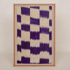 Professionally Framed Silk and Cotton Ikat Fragment, Uzbekistan, Early 20th C.