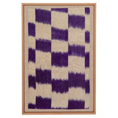 Professionell gerahmtes Ikat-Fragment aus Seide und Baumwolle, Usbekistan, frühes 20. Jahrhundert.