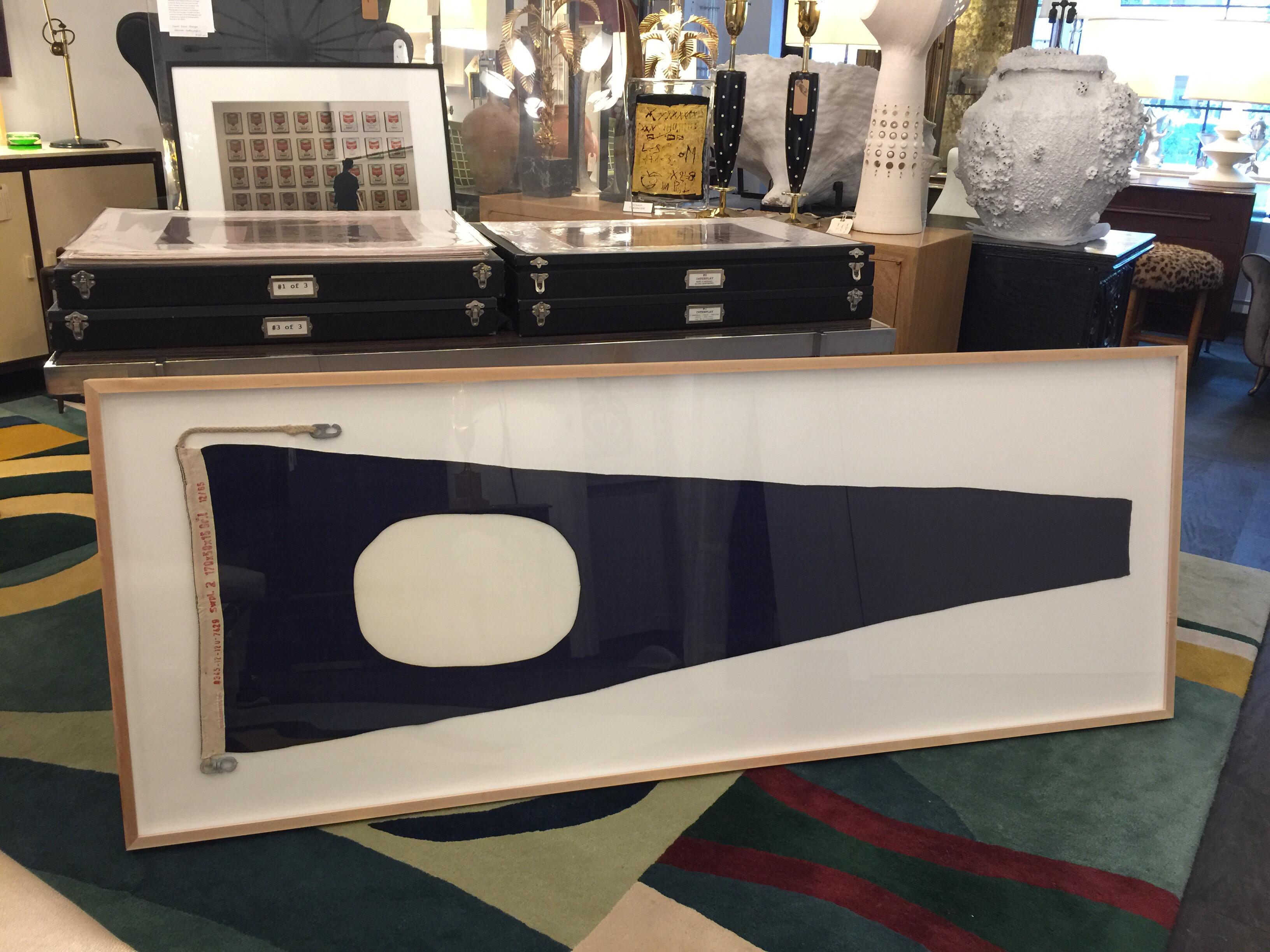 Mid-20th Century Professionally Framed WW II Nautical Signal Flag